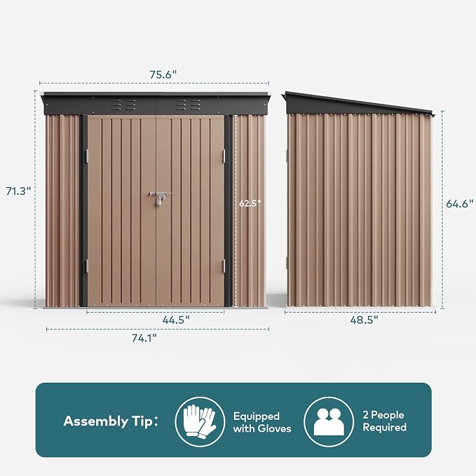 Gizoon 6' x 4' Outdoor Storage Shed - Image 8
