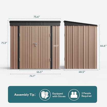 Gizoon 6' x 4' Outdoor Storage Shed - Image 8