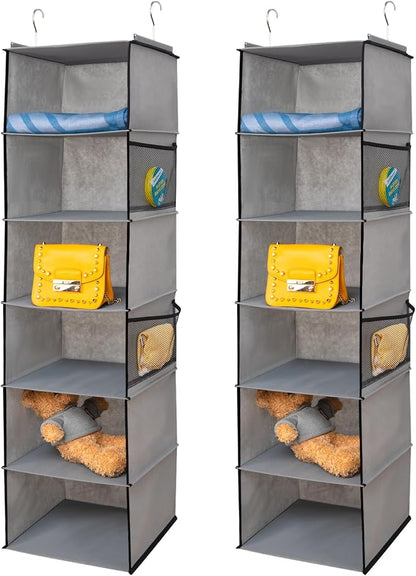 BrilliantJo 6 Shelves Hanging Closet Organizer, 2 Pack Hanging Storage by BrilliantJo
