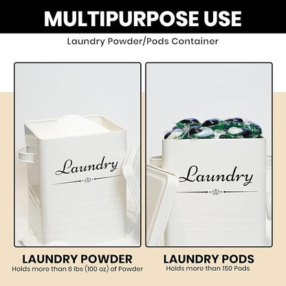Farmhouse Metal Laundry Pods Container - Image 5