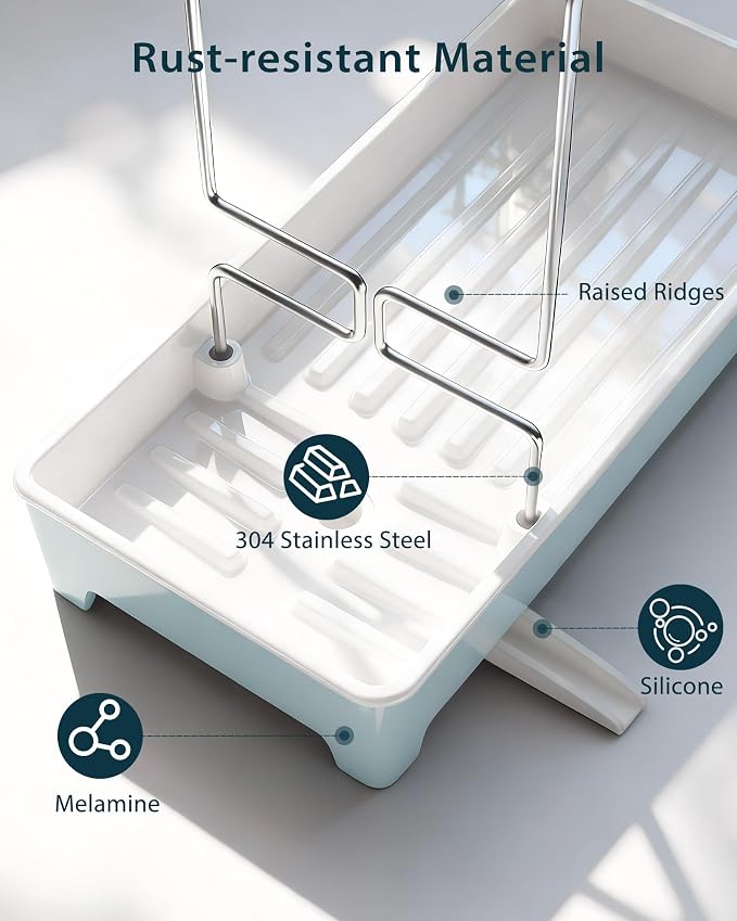 Ceramic-Look Sink Caddy, Rustproof Sponge Holder - Image 5