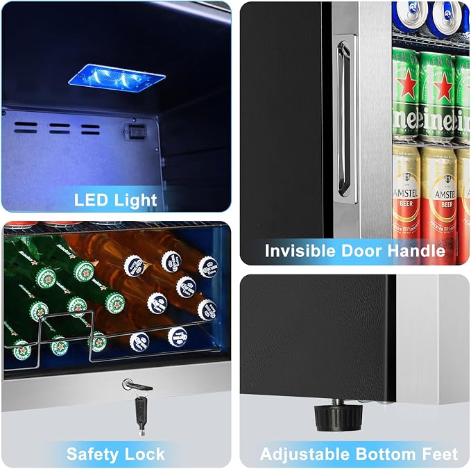 Beverage Refrigerator 126 Can, Mini Beverage Fridge Small Beverage Cooler - Image 7