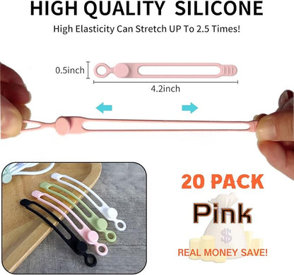 UMUST Silicone Cable Ties, Reusable Cable Management Organizer, Cable Straps - Image 2