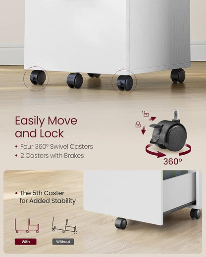 VASAGLE 2-Drawer File Cabinet, Small Rolling Filing Cabinet - Image 6