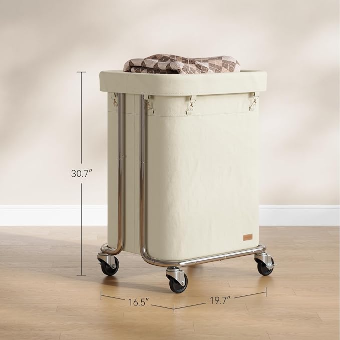 Laundry Basket with Wheels 150L/40Gal, Rolling Laundry Hamper with Steel Fram - Image 7