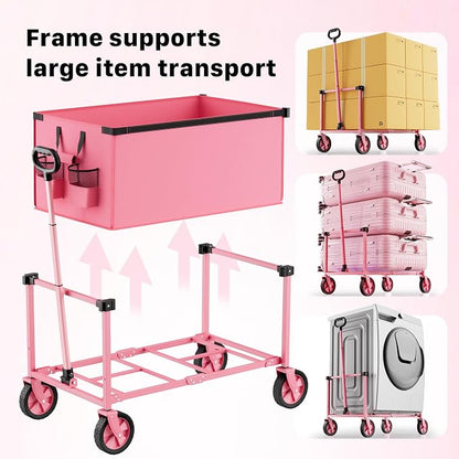 29.3" Collapsible Wagon Cart, 150L Heavy Duty Folding Utility Wagon - Image 8