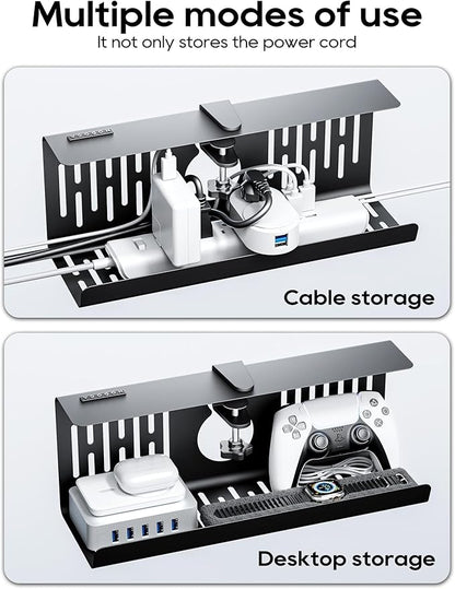 NODOCA No Drill Under Desk Cable Management Tray, Punch-Free Clamp on, Metal - Image 7