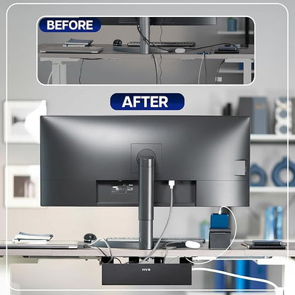 VIVO Flip-Open 16 inch Under Desk Cable Management Holder, Under Standing Desk - Image 4