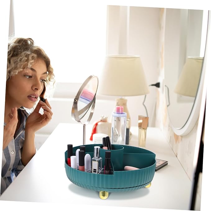 Rotating Makeup Organizer Vanity Skincare Storage Box Makeup Organizer Tray - Image 4