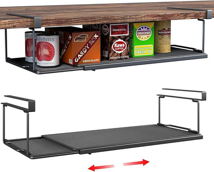 Expandable Under Cabinet Shelf, Extendable Under Shelf Storage by SHINEWON