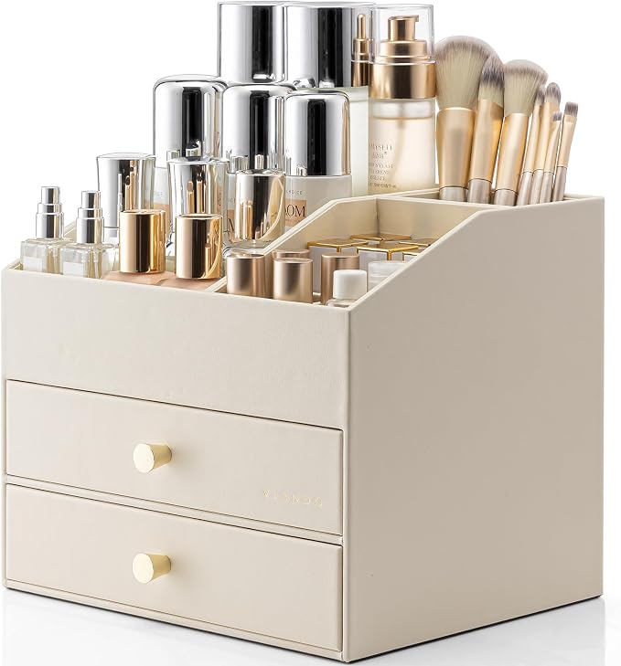 Vlando Makeup Organizer for Vanity, Large Capacity Countertop Organizer by VLANDO