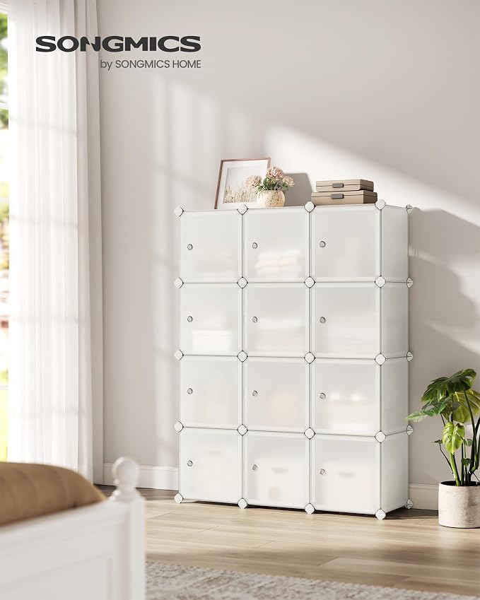 SONGMICS Cube Storage Organizer, Closet Storage Shelves, DIY Plastic Closet - Image 3