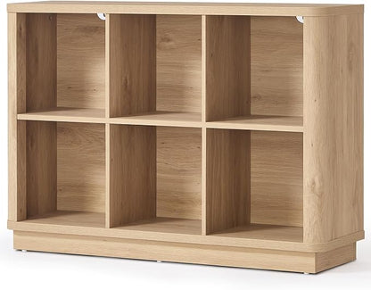 6 Cube Storage Book Shelf, Floor Standing 2-Tier Wooden Bookshelf by Joaxswe