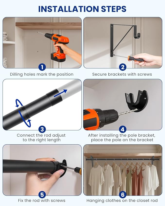 Closet Rods for Hanging Clothes - Image 8