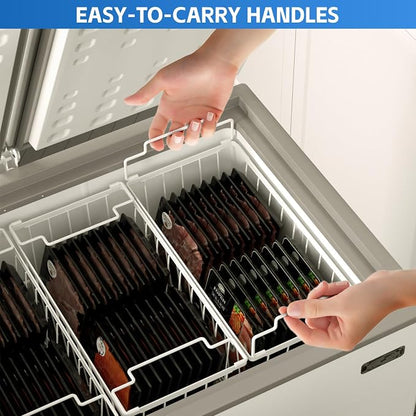 4 Pack Freezer Organizer Bins for 7 Cu.FT Chest Deep Freezer Sort Frozen Meats - Image 6
