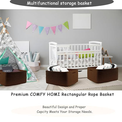 COMFY-HOMI Cotton Rope Woven Basket - Image 7