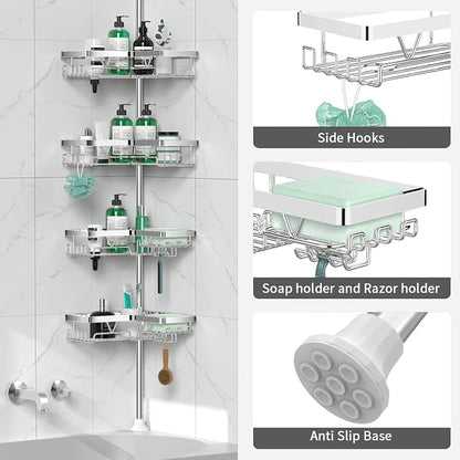 DAOYA Corner Shower Caddy Tension Pole - Image 5