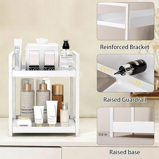 Anyoifax Bathroom Counter Organizer 2 Tier Vanity Storage Countertop Shelf - Image 5