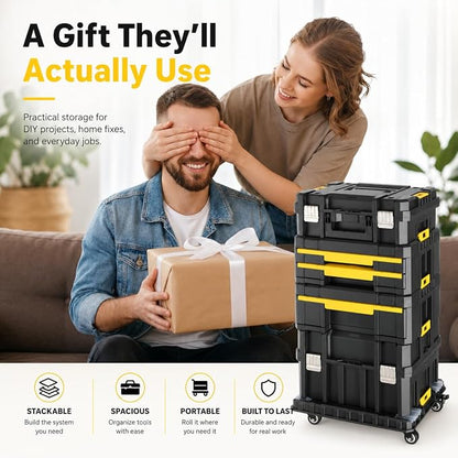 TLGREEN 4-Tier Stackable Rolling Tool Box - Image 9