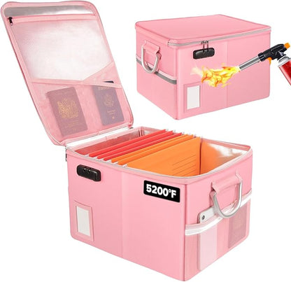 TOMKID 5200°F Fireproof Document Box, Fire Important Document Organizer by Aobteeny