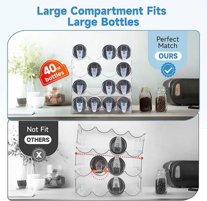 Large Compartment Water Bottle Organizer, 4 Tier Stackable Water Bottle Rack - Image 2