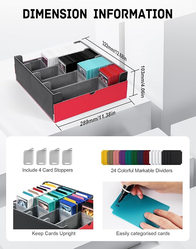 ZLCA Card Storage Box Holds 3200+, Deck Storage Case - Image 2