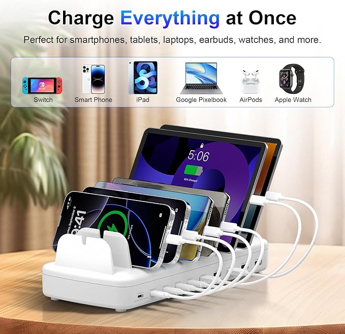 510W Fast Charging Station for Multiple Devices, 10 Port USB C Charger Station - Image 4