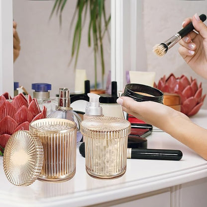 2 Pack Glass Qtip Holder with Lid, Qtip Dispenser Bathroom Storage Jars- Glass - Image 8