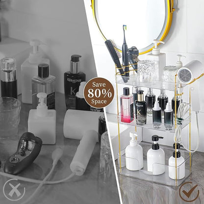YCIA&DONE Luxury Bathroom Counter Organizer, Large Makeup Organizer Countertop - Image 3
