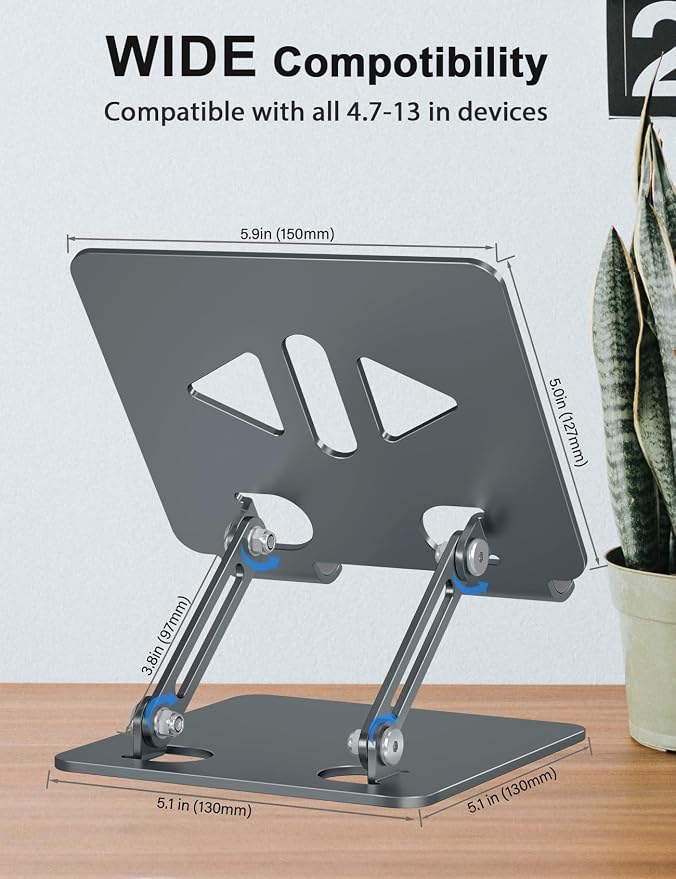 Adjustable Tablet Stand Holder for Desk, Desktop Tablet Holder, Foldable - Image 6