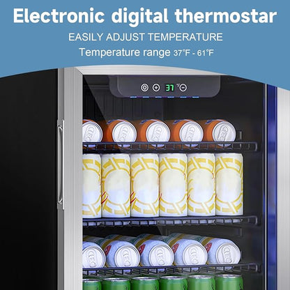 Beverage Refrigerator Cooler, 126 Can Mini Fridge Glass Door - Image 4