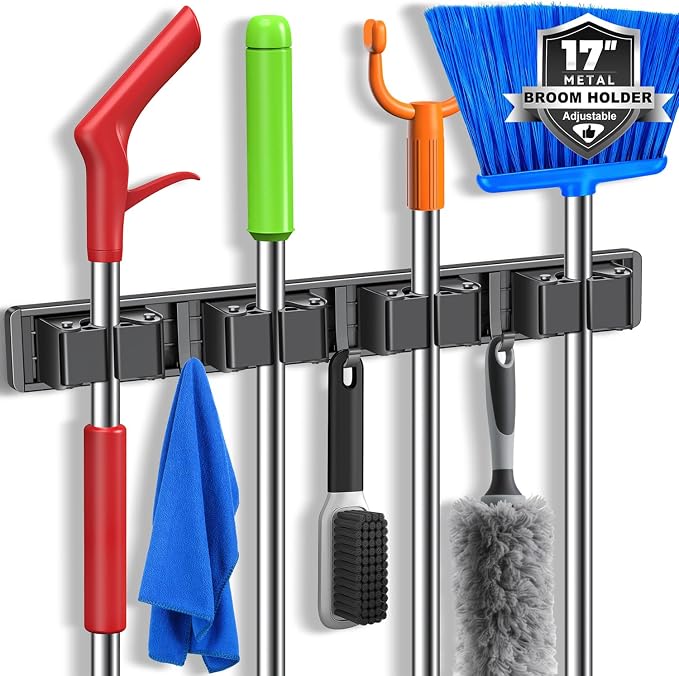 Broom Holder Wall Mount, Mop and Broom Hanger Wall Mount by Unknown
