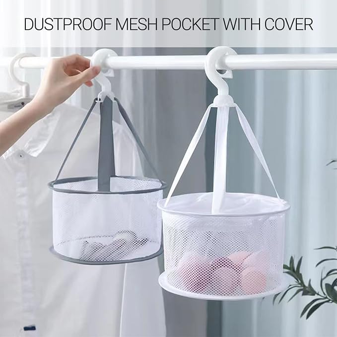 SooGree 2PCS Makeup Brush Dryer Hanging Mesh Rack Basket - Image 3