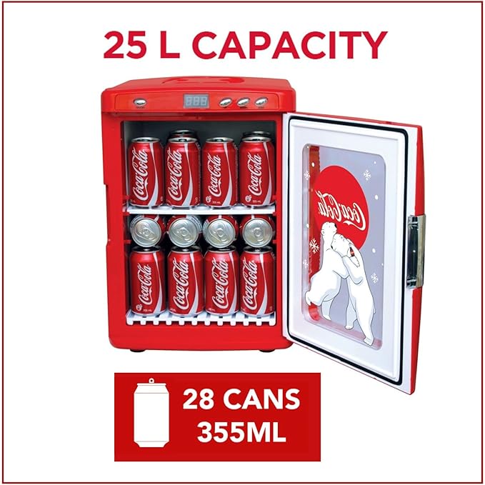 Coca-Cola 25L Retro Mini Fridge Polar Bear Design Portable Cooler/Warmer - Image 7
