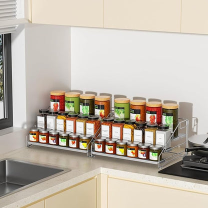 4 Tier Spice Rack Organizer for Cabinet, Spice Rack Organizer, Depth Adjustable - Image 9