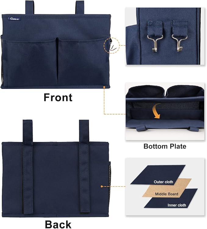 Surblue Bedside Caddy Hanging Organizer Storage Bag Pocket - Image 2