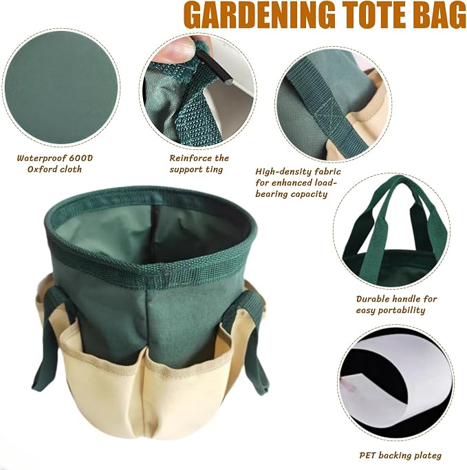 BLIRITEL Garden Tool Organizer, Waterproof Garden Tool Tote Bag - Image 5