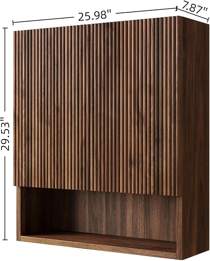 Dark Walnut Bathroom Wall Cabinet - Image 3