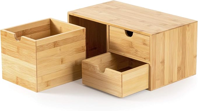 Bamboo Desk Drawer Organizer, Desktop Organizer - Image 6
