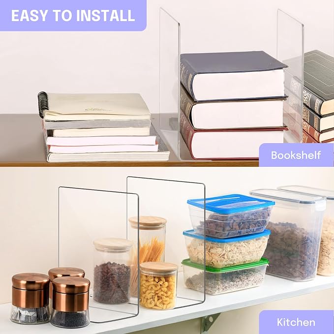 OKPOW Acrylic Shelf Dividers for Closet Organization: 10" Tall X 8.46" Deep - Image 6