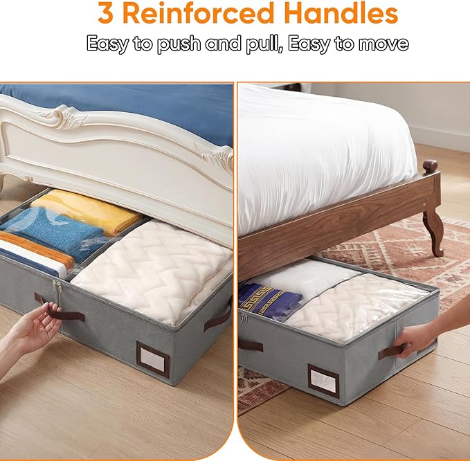 OIAHOMY 2 Pack 38L Under Bed Storage - Image 6