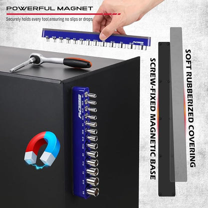 2-Piece 1/4"-Drive SAE Magnetic Socket Organizer Set - Image 4