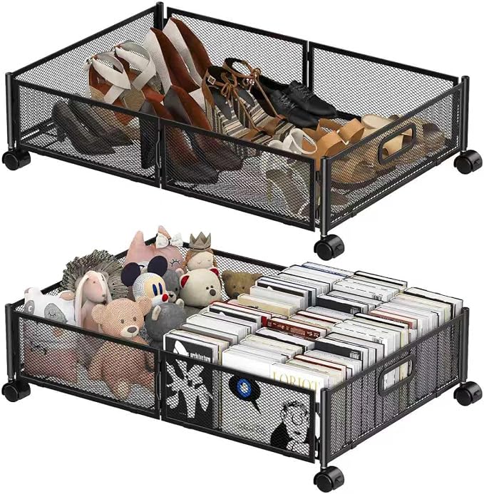 Under Bed Storage Containers, 2 Pack Foldable Underbed Storage Containers by Joibabe