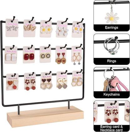 Earring Display Stand for Selling, Wood Earring Rack Tower Display Holder Stand - Image 3