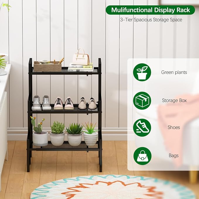 Garden 4 you 3 Tier Expandable Stair Style Metal Plant Stand, Adjustable Garden - Image 5