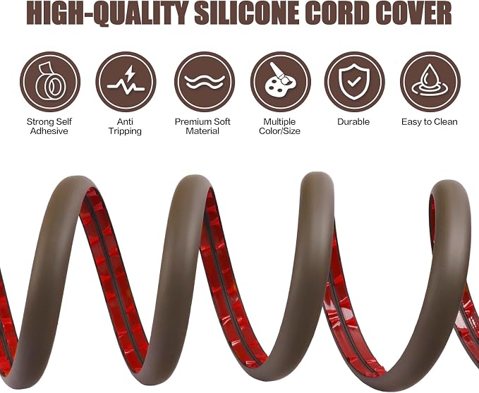 Floor Cord Cover Cable Cavity Self Adhesive Cord Hider Floor 10FT Floor Cable - Image 3