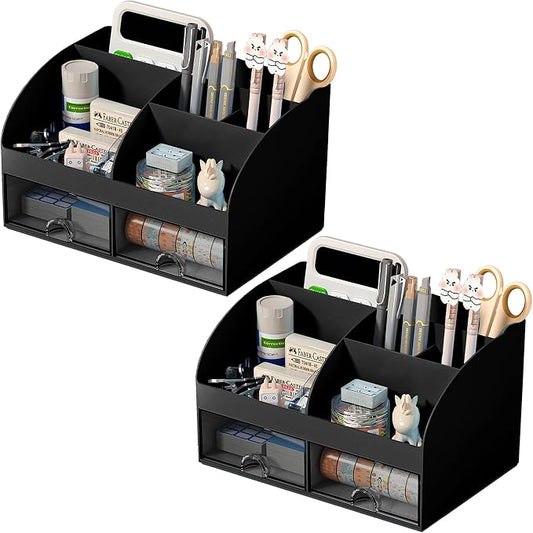 COMFYROOM Desk Organizer with 6 Compartments and 2 Drawers, Plastic Makeup by COMFYROOM