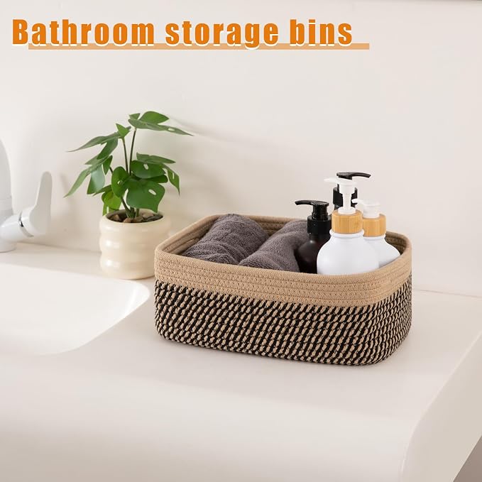 OIAHOMY 4 Pack Storage Baskets for Organizing, Small Bins for Shelves, Cute - Image 3