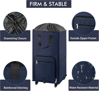 Bukere Large Rolling Laundry Basket, Laundry Hamper - Image 5