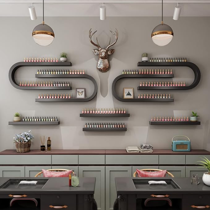 Wall Mounted Shelf Nail Polish Bottle Display Rack, U-Shaped Essential Oil by Unknown